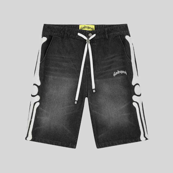FÉMUR DENIM SHORTS BLACK GODSPEED