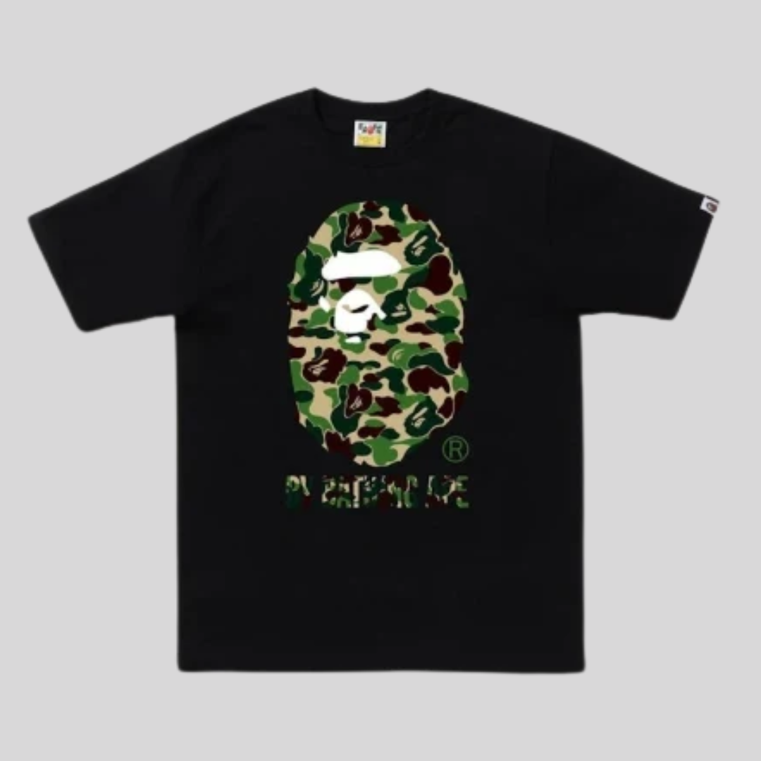 BAPE ABC CAMO BY BATHING APE TEE BLACK/GREEN BAPE