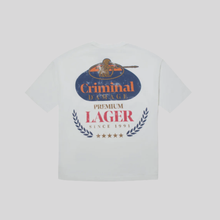 PREMIUM LAGER TEE OFF WHITE CRIMINAL DAMAGE