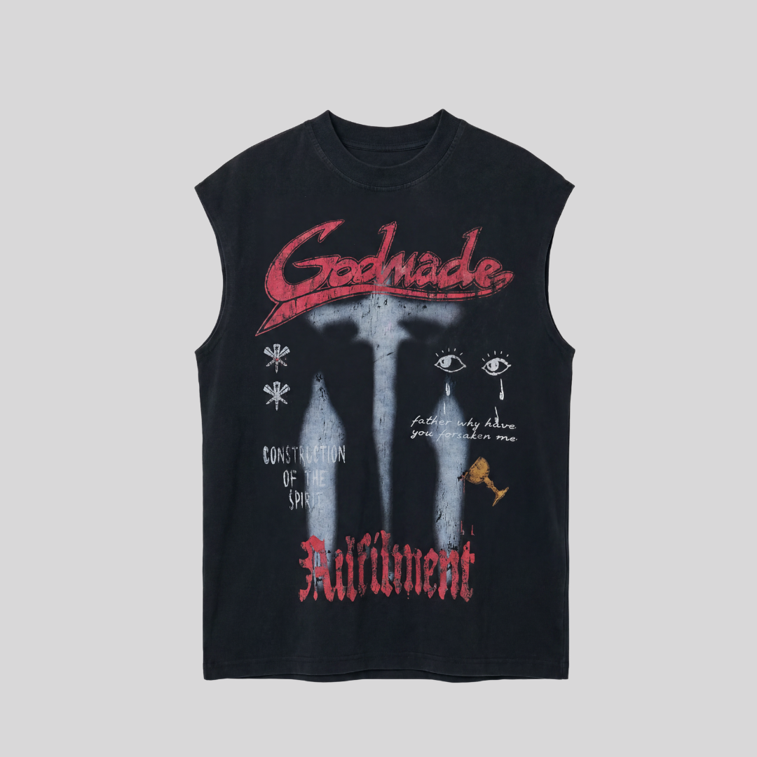 FULFILMENT SLEEVELESS TEE WASHED BLACK