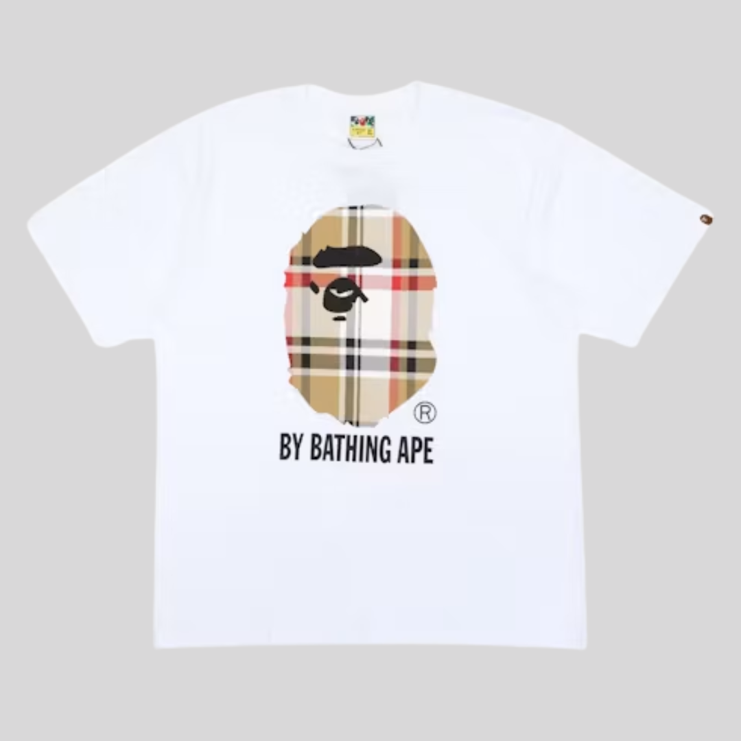 BAPE CHECK BY BATHING APE TEE WHITE BAPE