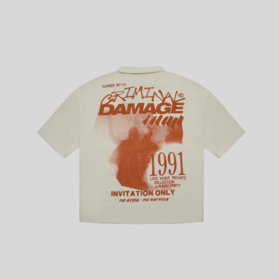 INVITATION ONLY POLO SHIRT OFF WHITE / ORANGE