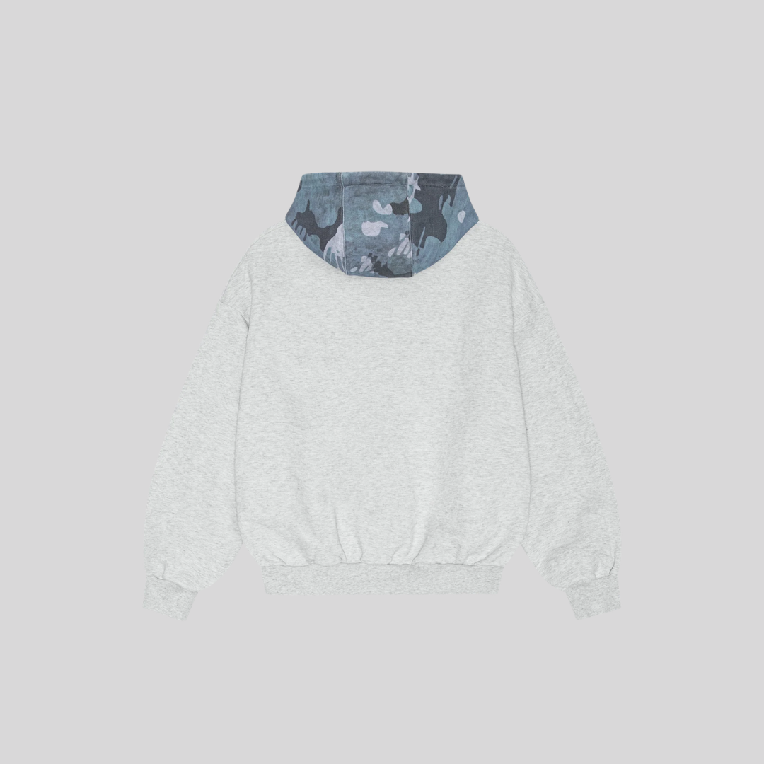 AOP CAMO HEAVYWEIGHT ZIP HOODIE GREY LOST BOYS ARCHIVES