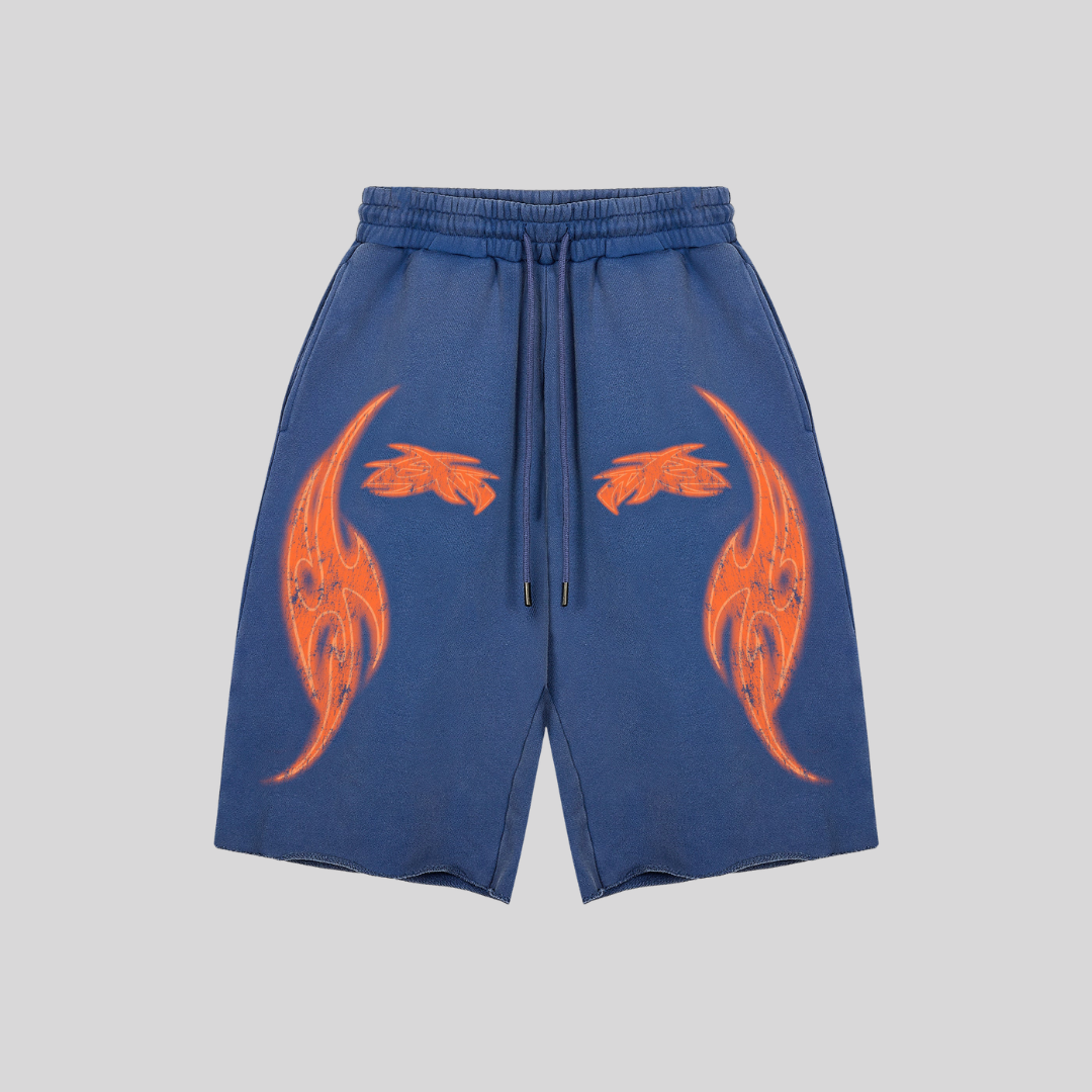 VIVID THREE QUARTERS WASHED BLUE SHORTS