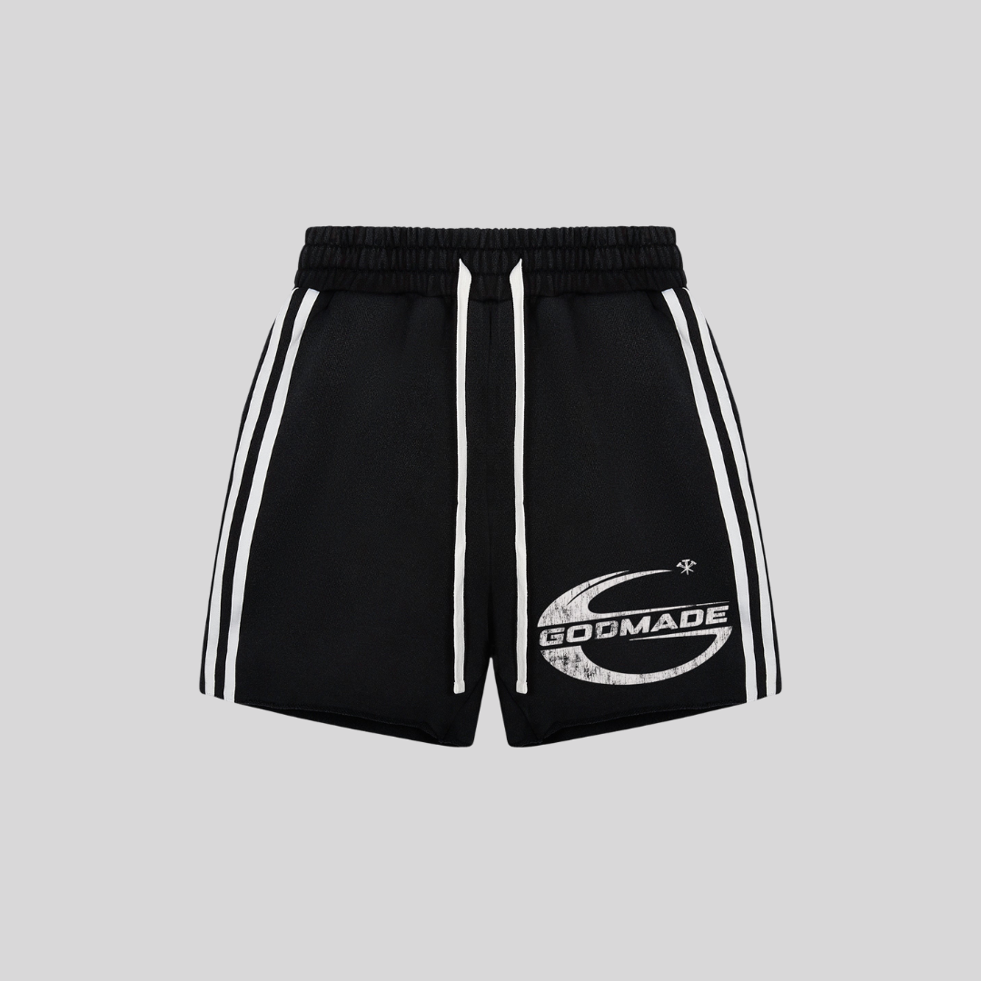 IMPERIAL WASHED BLACK SHORTS GODMADE
