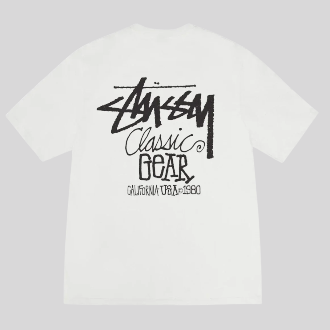 STÜSSY CLASSIC GEAR TEE PIGMENT DYED NATURAL STUSSY
