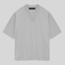 SS24 V-NECK TEE LIGHT HEATHER GREY ESSENTIALS
