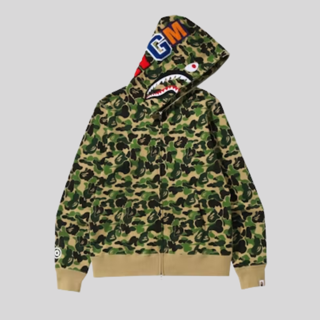 BAPE ABC CAMO SHARK FULL ZIP HOODIE GREEN BAPE