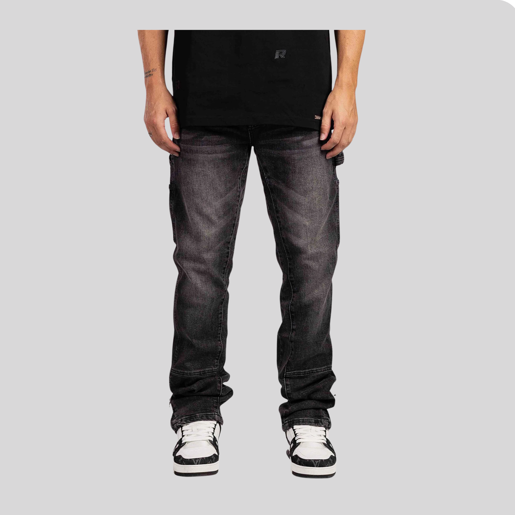 STRAIGHT WORKER DENIM JEANS BLACK Klaim