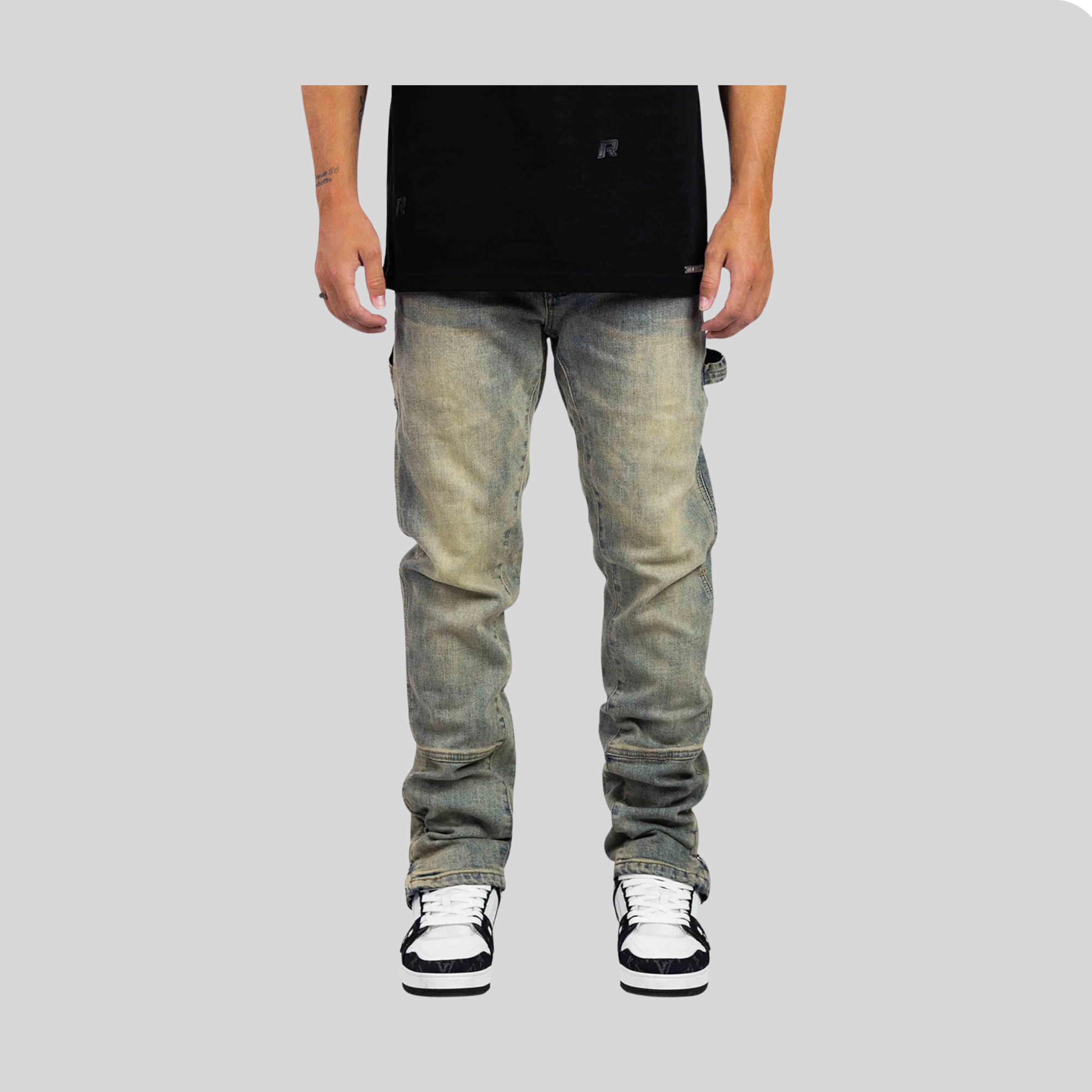 STRAIGHT WORKER DENIM JEANS BLUE RIVERO