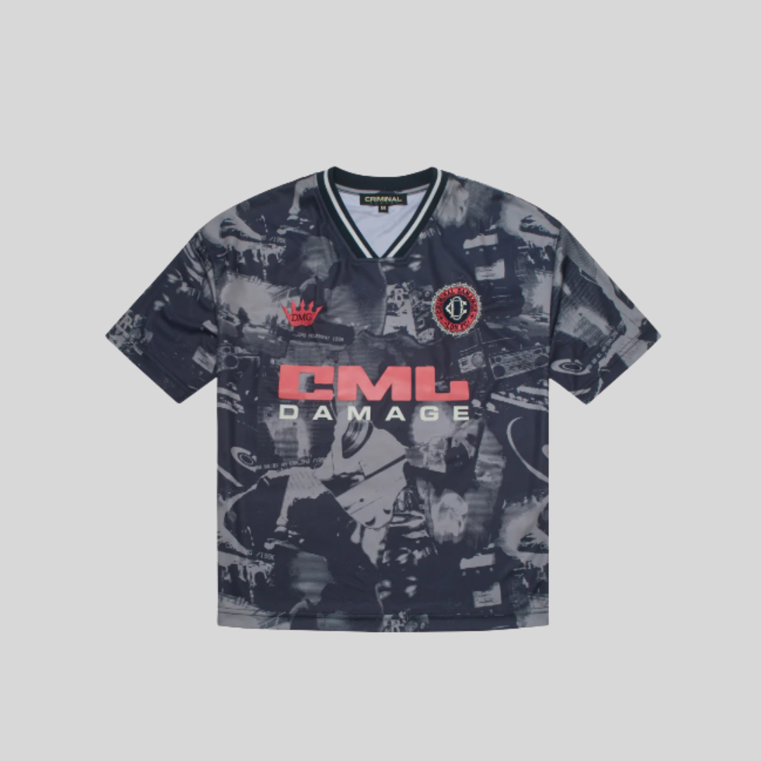 CARNIVAL FC FOOTBALL SHIRT GREYSCALE / CORAL CRIMINAL DAMAGE