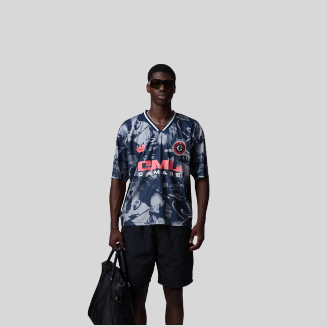 CARNIVAL FC FOOTBALL SHIRT GREYSCALE / CORAL CRIMINAL DAMAGE