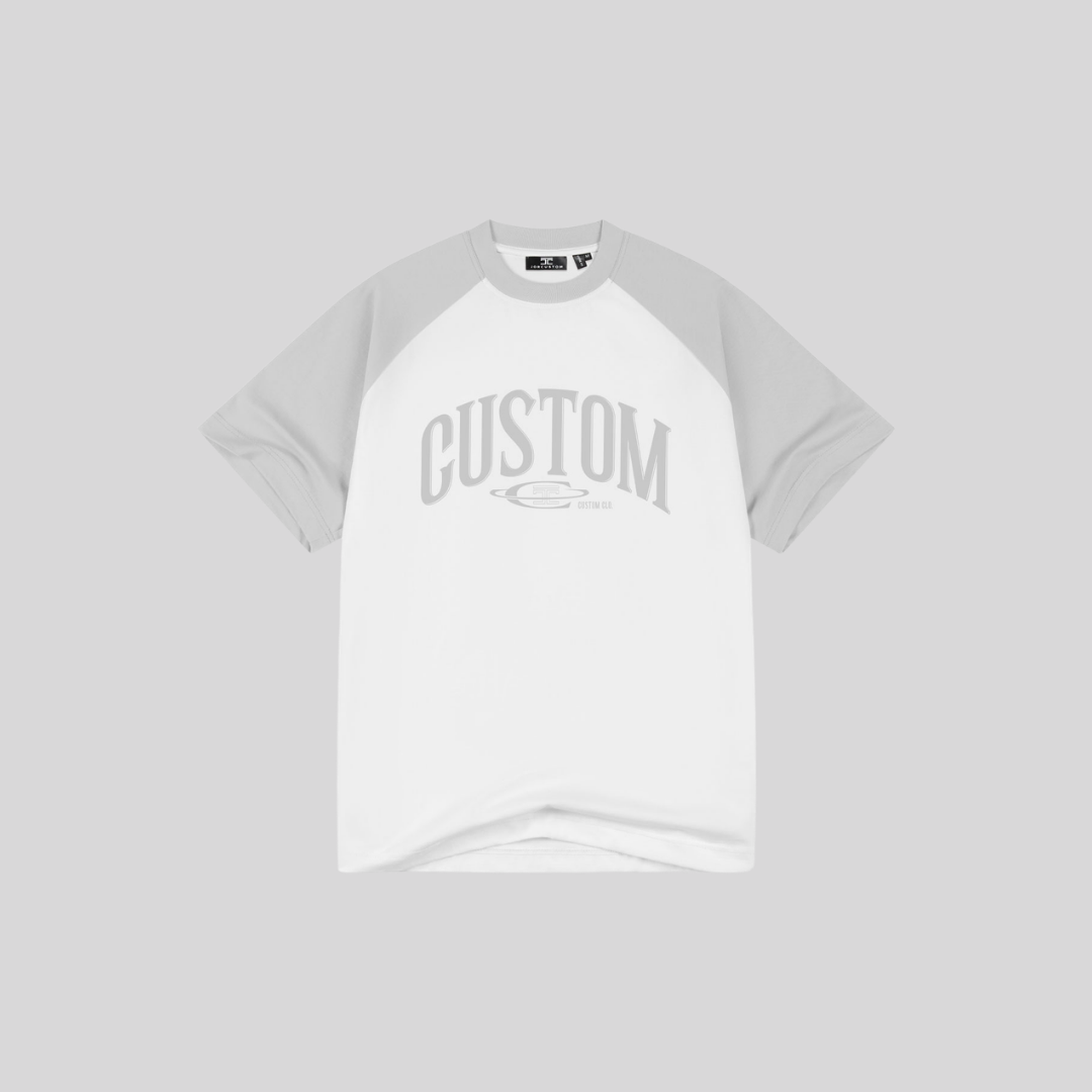 RAGLAN TEE WHITE GREY