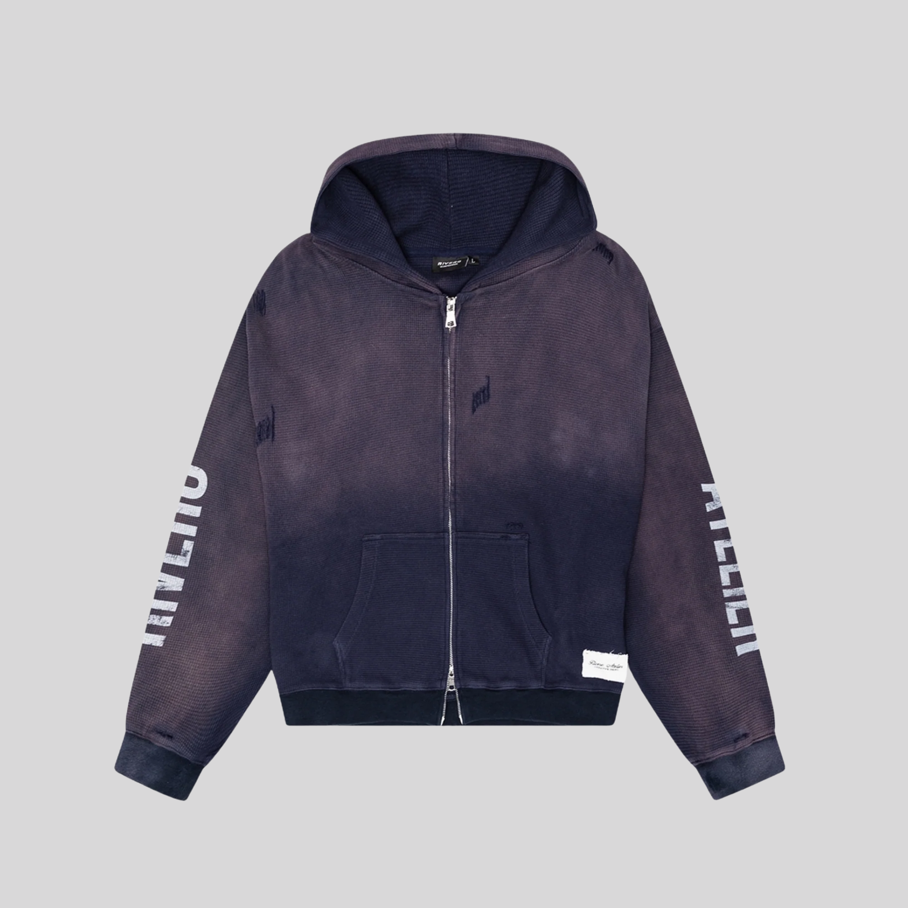 WAFFLE ZIP HOODIE NAVY RIVERO