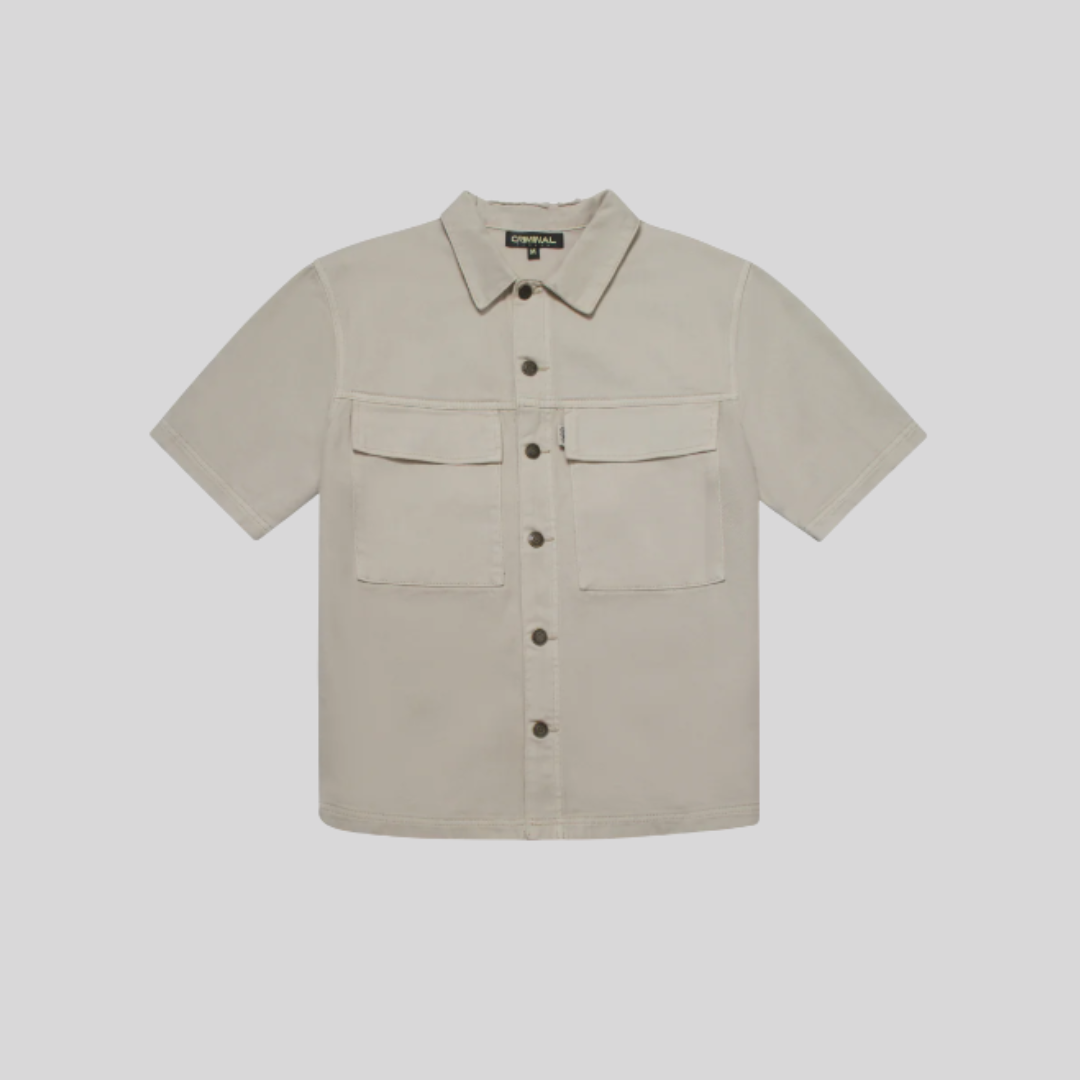 LOGO MECHANIC SHIRT WASHED STONE CRIMINAL DAMAGE