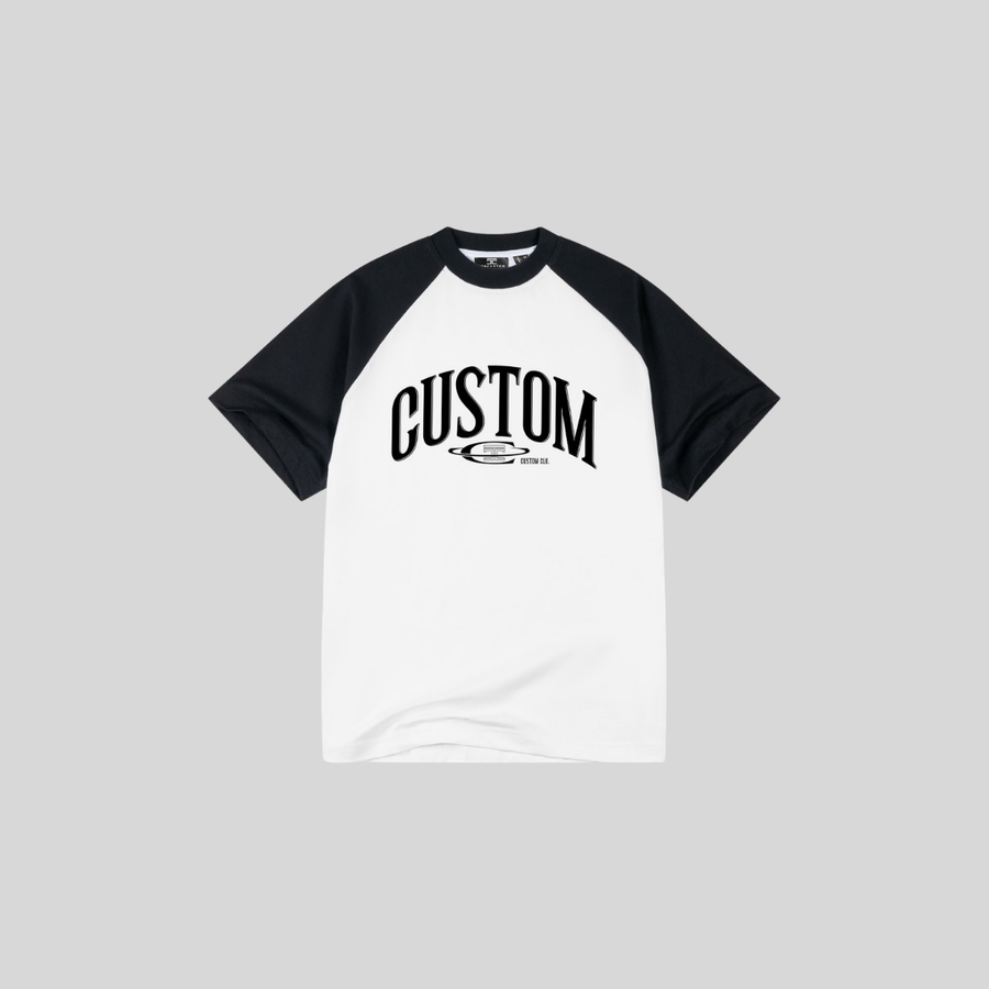 RAGLAN TEE WHITE BLACK Klaim