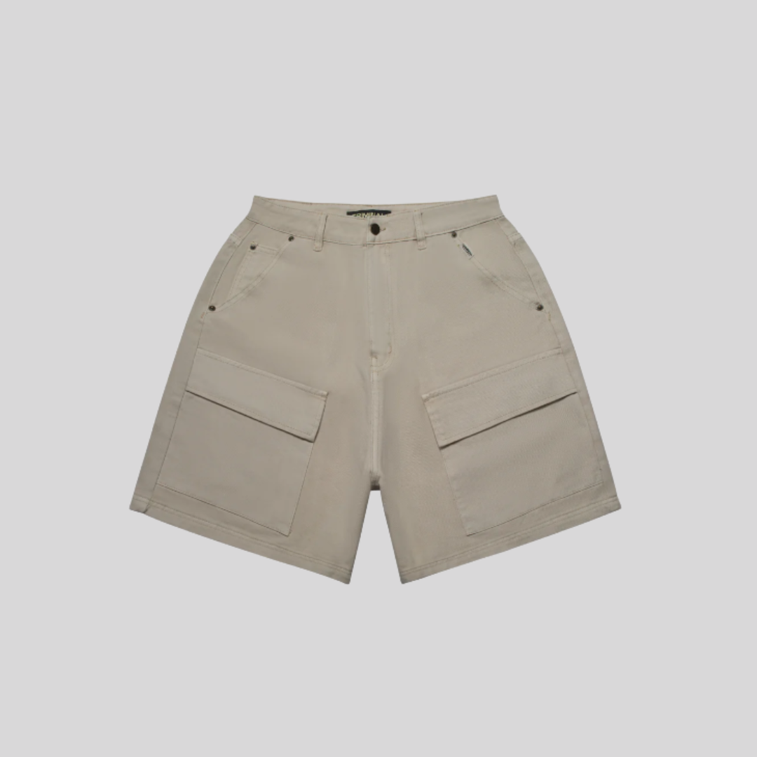LOGO MECHANIC SHORT WASHED STONE