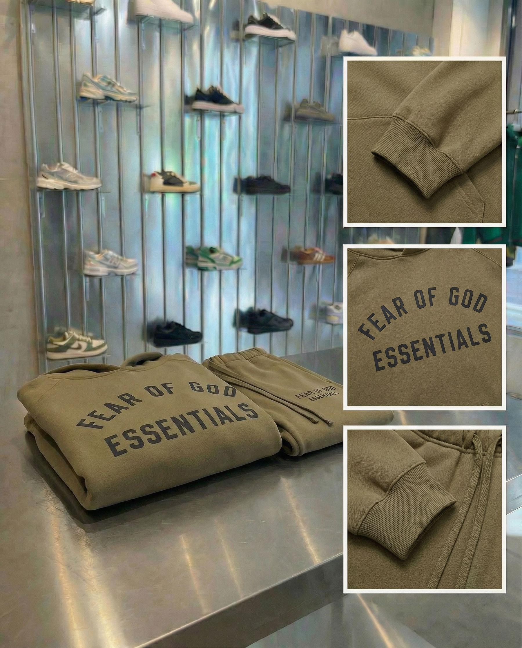 OLIVE GREEN JOGGER SET ESSENTIALS