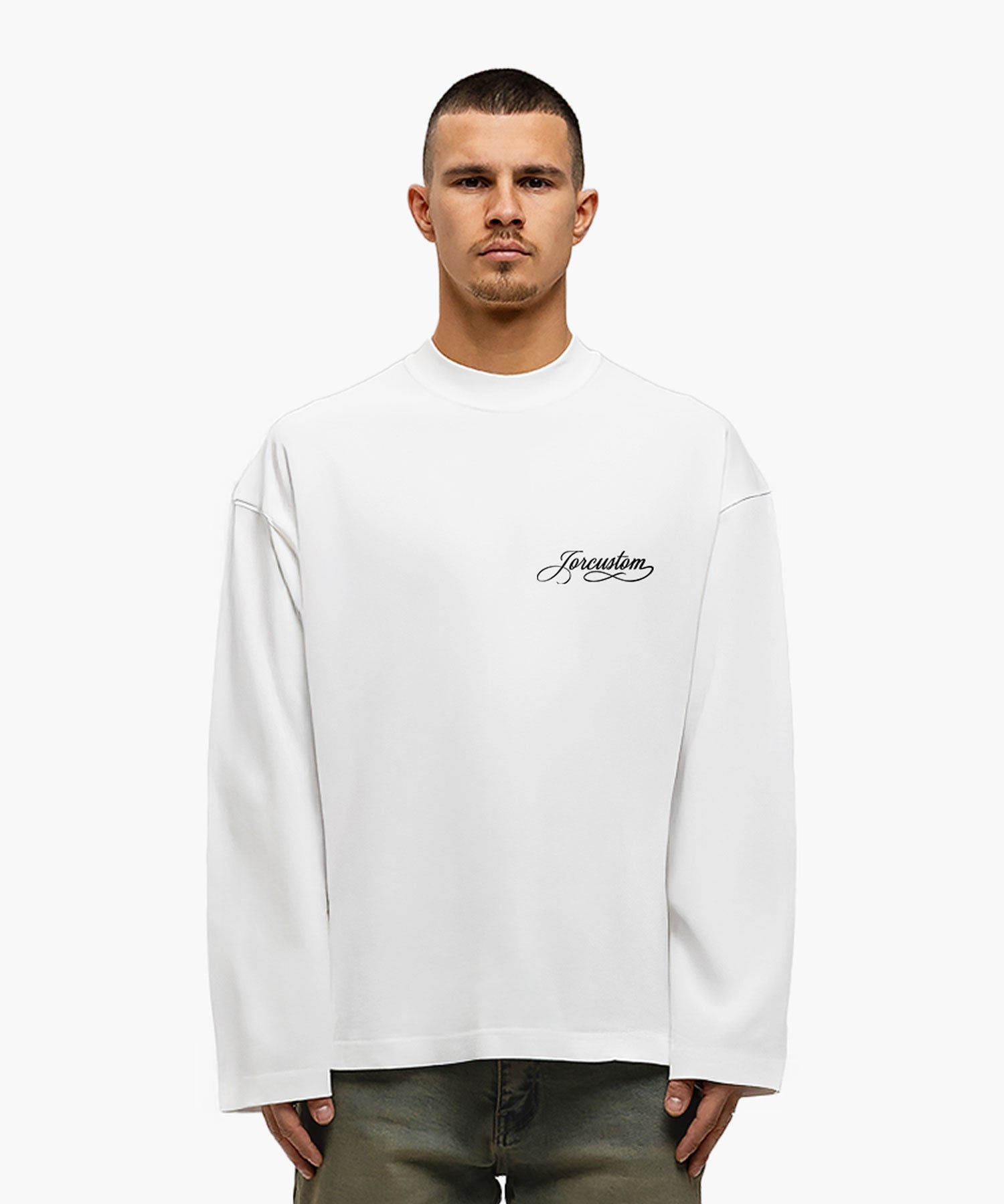 HANDSCRIPT LONGSLEEVE WHITE JORCUSTOM