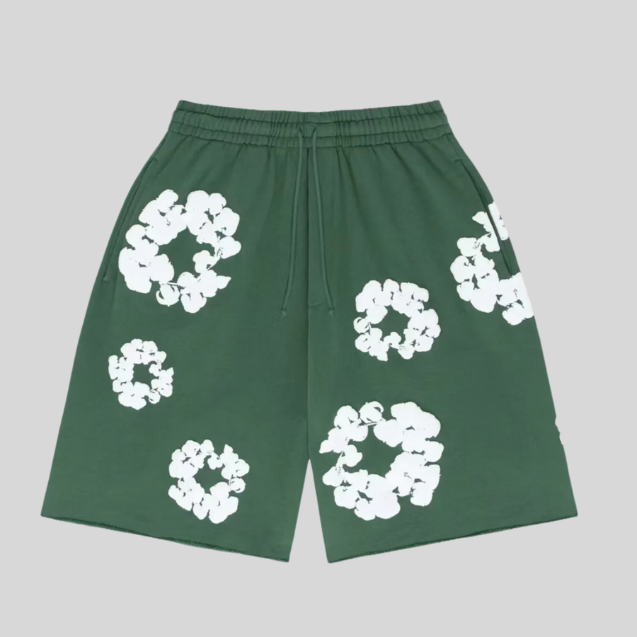 SHORT GREEN DENIM TEARS