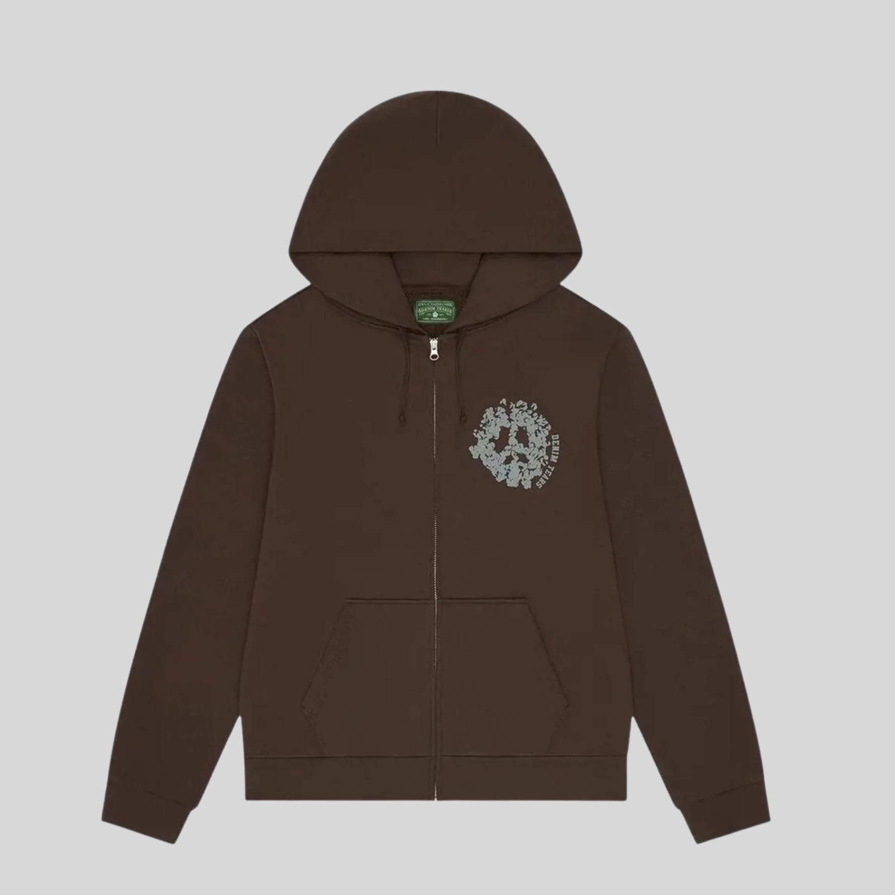 DENIM UP ZIP HOODIE BROWN DENIM TEARS