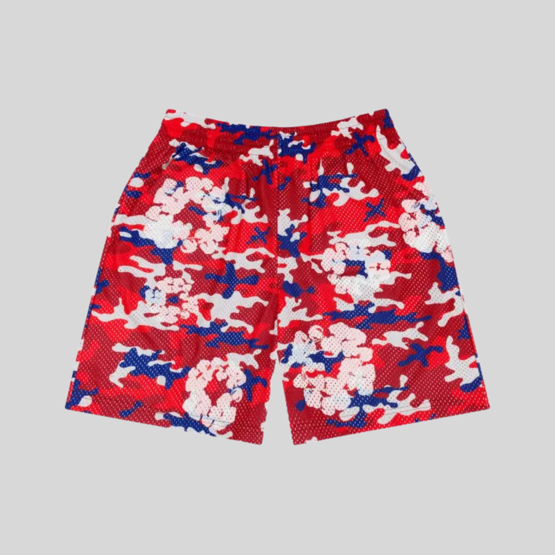 WREATH CAMO SHORTS RED DENIM TEARS