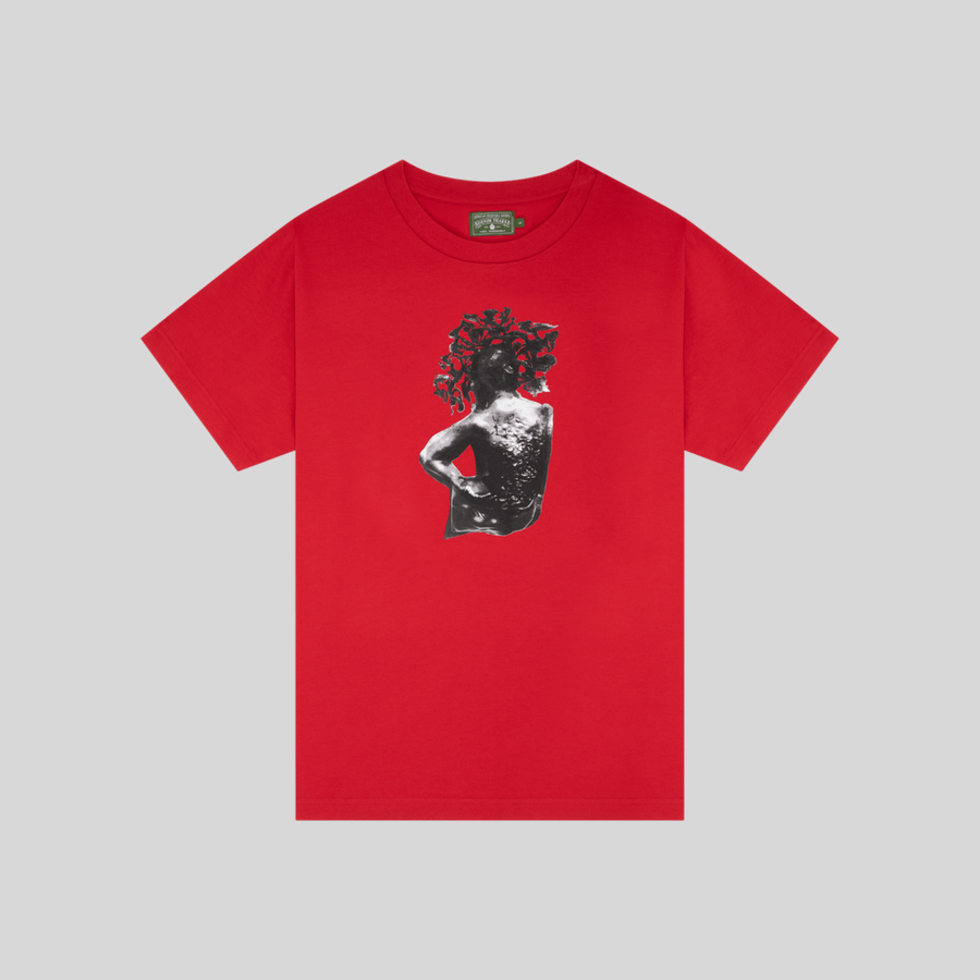SRCA GRAPHIC 2 TEE RED DENIM TEARS