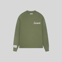 SCRIPT LONG SLEEVE MOSS