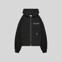 INITIAL ZIPPED HOODIE BLACK